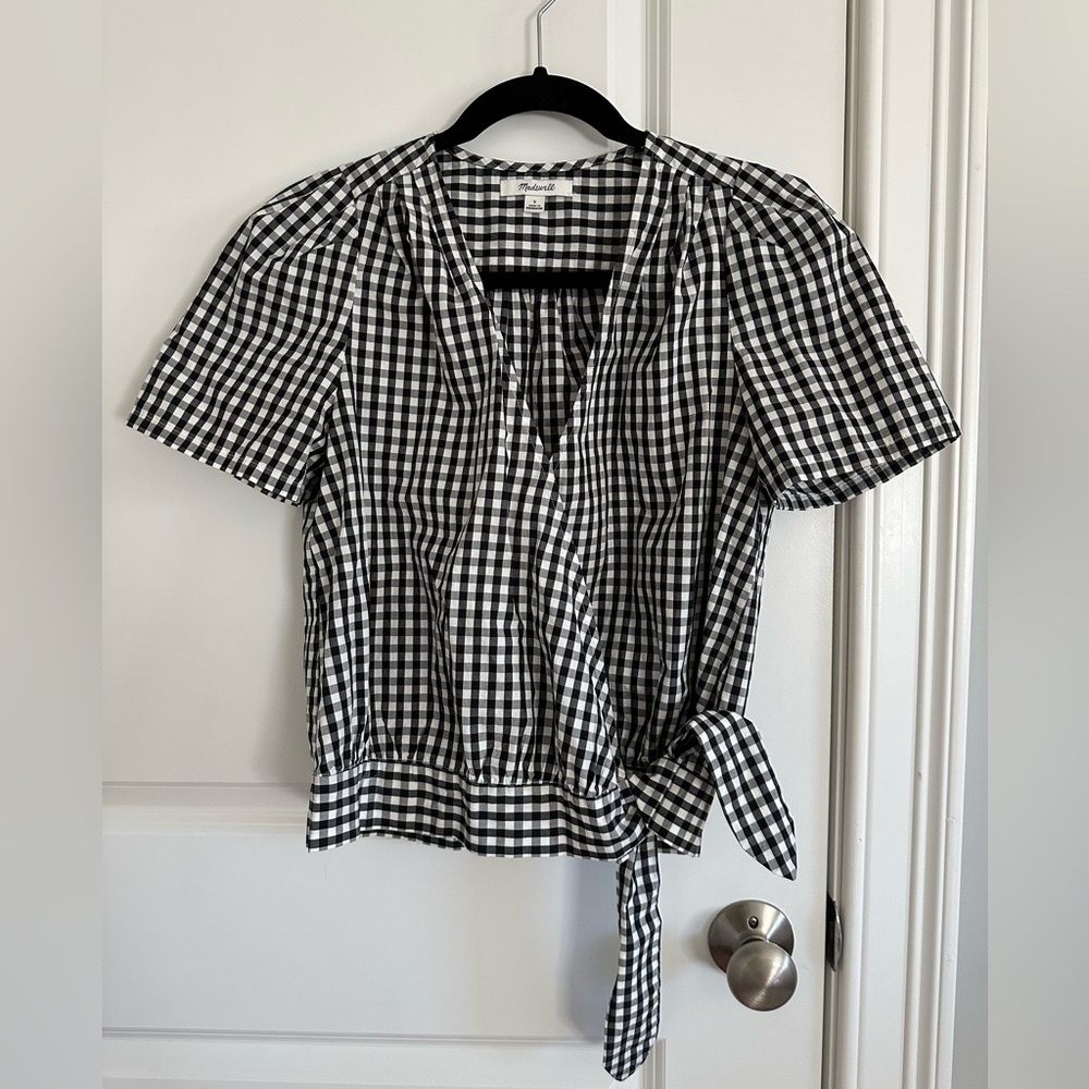 Madewell Gingham Wrap Top - 100% Cotton ✨